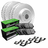 R1 Concepts Front Rear Brakes and Rotors Kit |Front Rear Brake Pads| Brake Rotors and Pads| Performance Sport Brake Pads and Rotors| Hardware Kit|fits 2011-2018 Volkswagen Touareg