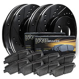 Hart Brakes Front Rear Brakes and Rotors Kit |Front Rear Brake Pads| Brake Rotors and Pads| Ceramic Brake Pads and Rotors| fits 2014-2020 Escalade,Silverado,Suburban,Tahoe;Sierra,Yukon(Exc Heavy Duty)