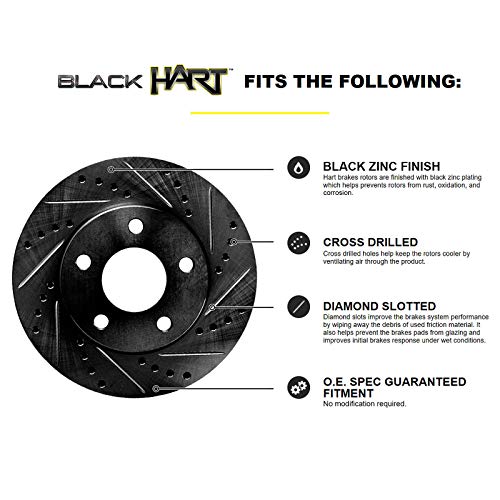 Hart Brakes Front Rear Brakes and Rotors Kit |Front Rear Brake Pads| Brake Rotors and Pads| Ceramic Brake Pads and Rotors| fits 2014-2020 Escalade,Silverado,Suburban,Tahoe;Sierra,Yukon(Exc Heavy Duty)