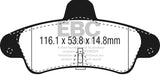 EBC 2001-2003 Mercury Cougar 2.0L Redstuff Rear Brake Pads