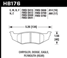 Load image into Gallery viewer, Hawk Chrysler / Dodge / Plymouth Blue 9012 Rear Race Brake Pads