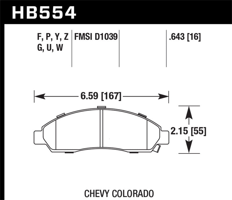 Hawk 06-08 Chevy Colorado / GMC Canyon HPS Street Brake Pads