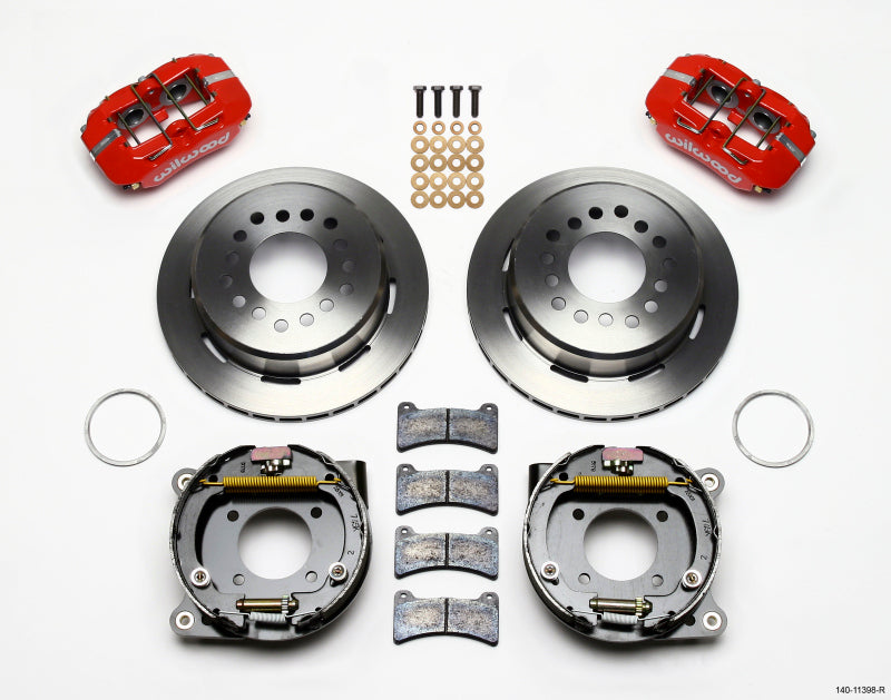 Wilwood Dynapro Low-Profile 11.00in P-Brake Kit - Red Chevy 12 Bolt 2.75in Off w/ C-Clips
