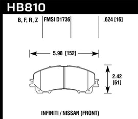 Hawk 14-17 Infiniti Q50 HPS Street Front Brake Pads