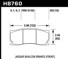 Hawk 08-12 Jaguar XKR (w/ Alcon Brakes) HP+ Street Front Brake Pads