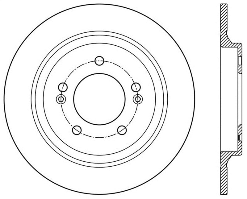 StopTech Slotted Sport Brake Rotor 13-15 Kia Optima w/ Electric Parking Brake - Rear Passenger Side