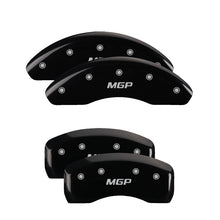 Load image into Gallery viewer, MGP 4 Caliper Covers Engraved Front &amp; Rear MGP Black Finish Silver Characters 2018 Toyota Camry