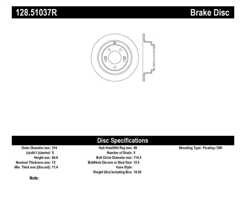 StopTech Drilled Sport Brake Rotor