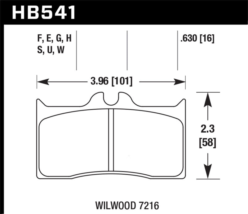 Hawk DTC-80 Wilwood 7216 16mm Race Brake Pads