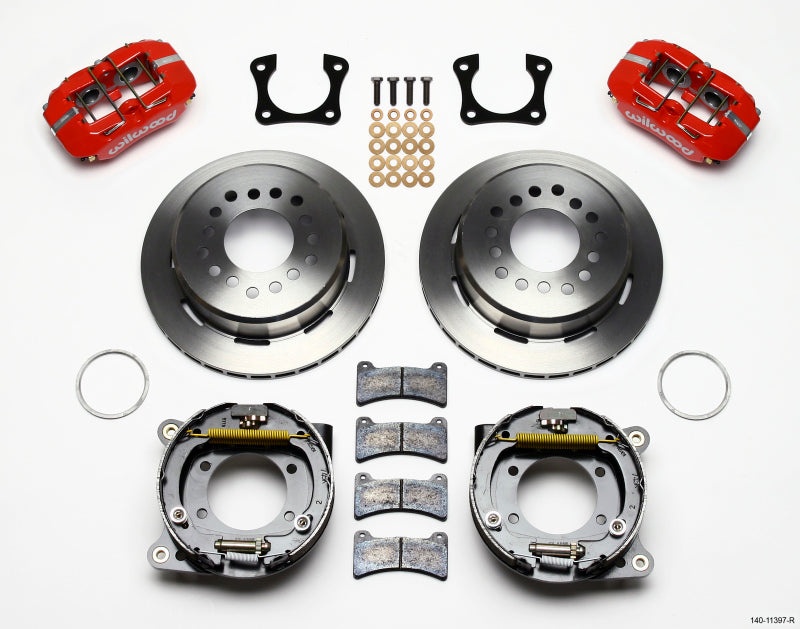Wilwood Dynapro Low-Profile 11.00in P-Brake Kit - Red 58-64 Olds/Pontiac Ends 2.81in Offset