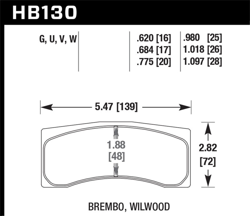 Hawk DTC-80 Brembo 26mm Race Brake Pads