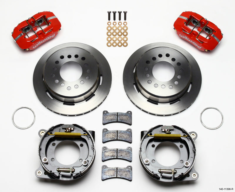 Wilwood Dynapro Low-Profile 11.00in P-Brake Kit - Red Ford 8.8 w/2.50in Offset-5 Lug