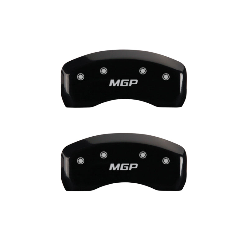 MGP 4 Caliper Covers Engraved Front & Rear MGP Black Finish Silver Characters 2018 Toyota Camry