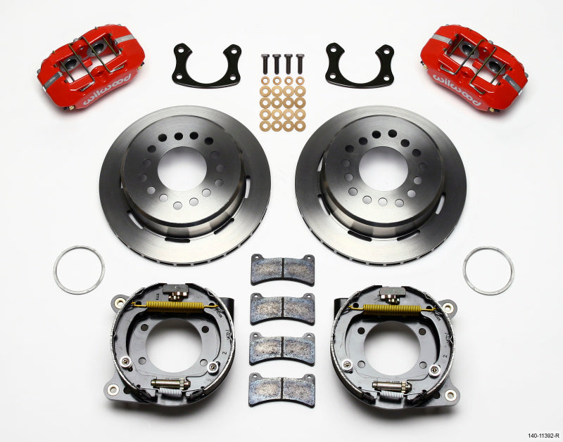 Wilwood Dynapro Low-Profile 11.00in P-Brake Kit - Red New Big Ford 2.50in Off Staggerd Mount