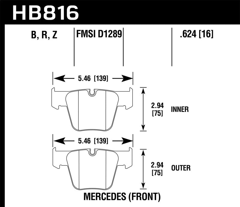 Hawk 08-14 Mercedes-Benz CL63 AMG/CL65 AMG HPS 5.0 Front Brake Pads