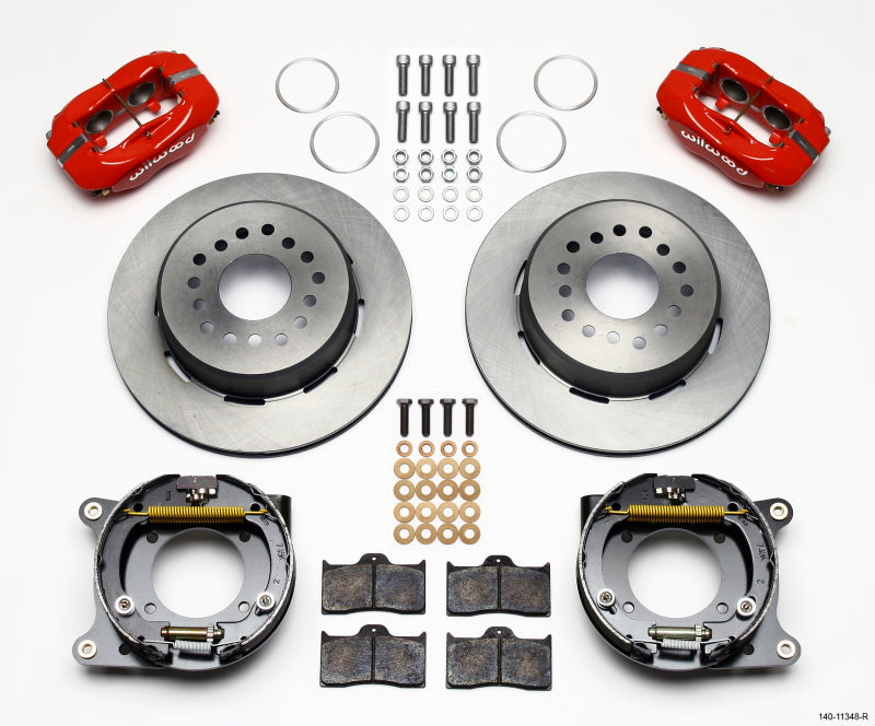 Wilwood Forged Dynalite P/S Park Brake Kit Red 55-57 Chevy 2.34in Offset