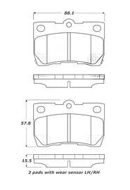 StopTech Street Touring 06 Lexus GS300/430 / 07-08 GS350 Rear Brake Pads