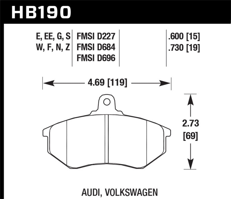 Hawk 80-87 Audi 5000 HT-10 Compound Front Brake Pads