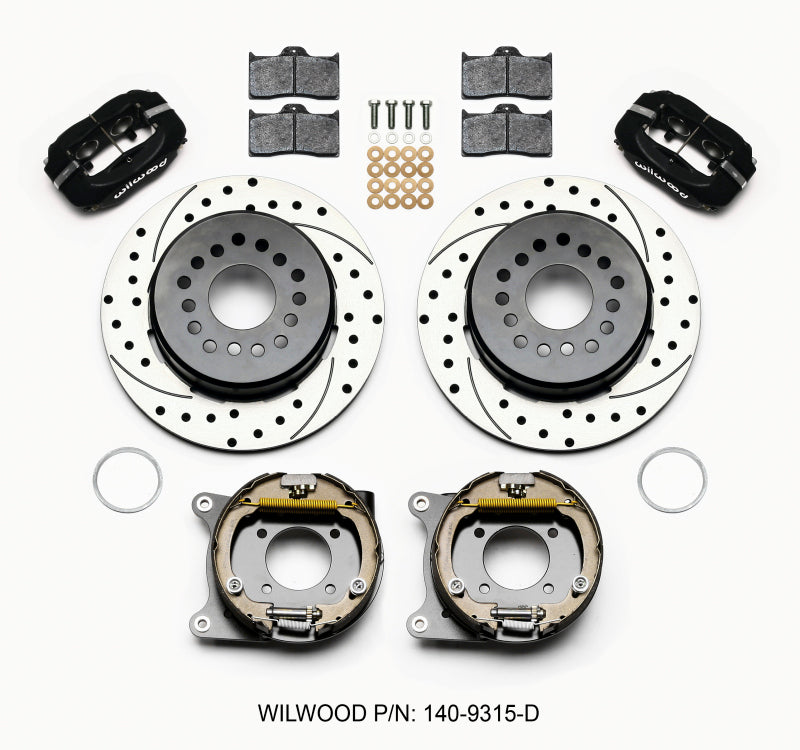 Wilwood Forged Dynalite P/S Park Brake Kit Drilled 12 Bolt 2.75in offset Staggered Shock