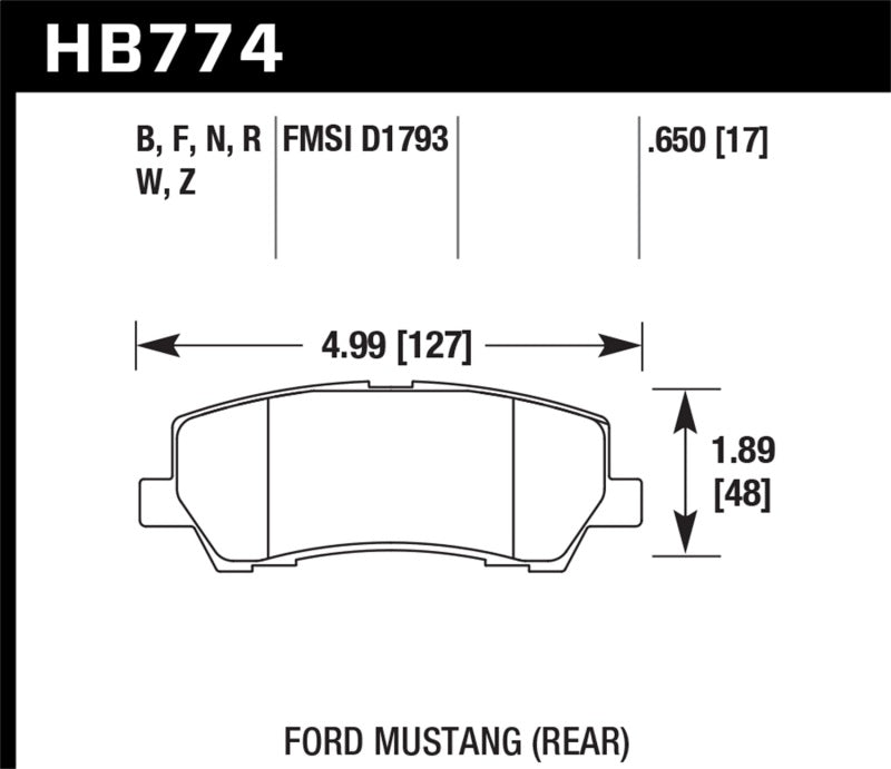 Hawk 15-17 Ford Mustang GT DTC-60 Race Rear Brake Pads