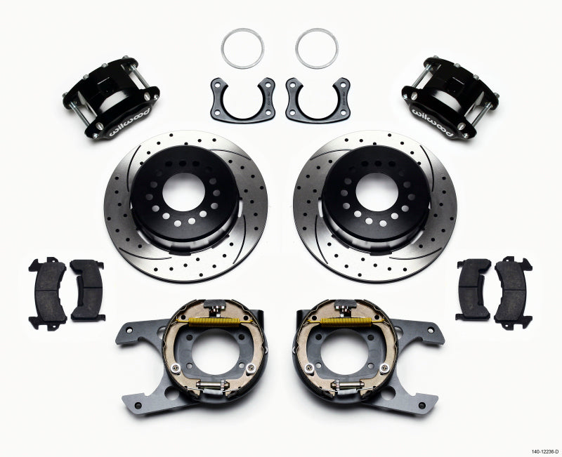 Wilwood D154 P/S Park Brake Kit Drilled New Big Ford 2.50in Off Staggerd Mount