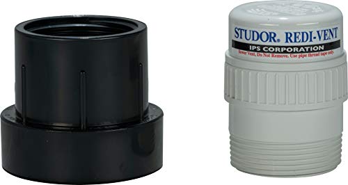 Studor 20349 Redi-Vent Air Admittance Valve with ABS Adapter, 1-1/2- or 2-Inch Connection
