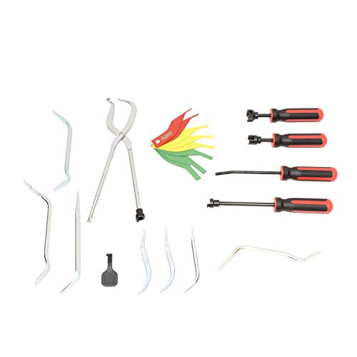 ABN Brake Drum Tool Kit 15-Piece Service Brake Kit with Spring Pliers, Brake Spoons, Pad Gauge, Brake Spring Tool