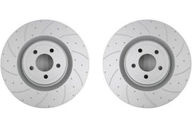 Pedders 2015+ Ford Mustang GT S550 Front Drilled & Slotted Brake Rotors - Pair