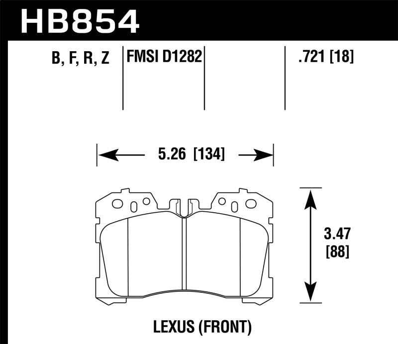 Hawk 07-17 Lexus LS460 / 08-16 Lexus LS600h Performance Ceramic Street Front Brake Pads