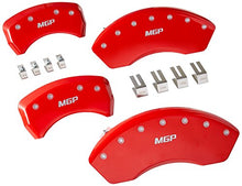 Load image into Gallery viewer, MGP Caliper Covers 17112SMGPRD Caliper Cover (Red Powder Coat Finish, Engraved Front and Rear: MGP, Silver Characters, Set of 4)
