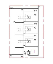 Load image into Gallery viewer, Monoblock Hydraulic Directional Control Valve, 2 Spool, 11 GPM, SAE Ports