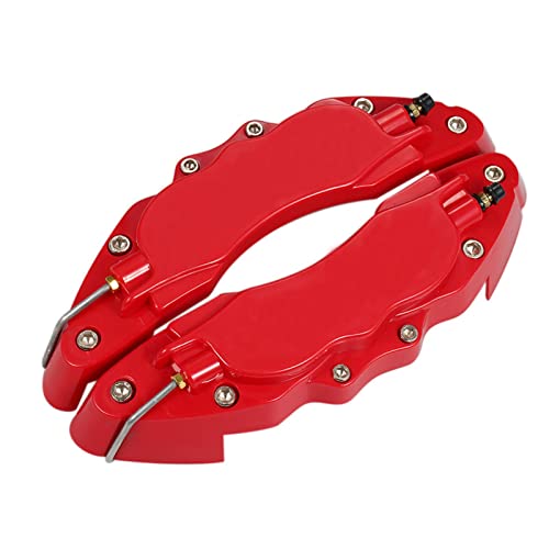 Brake Caliper Cover - Brake Caliper Covers Front & Rear Kits - Rear Brake Caliper Cover Guard Protector Cover Universal for Front and Rear Wheel Hub Assessoires Asaim, Red