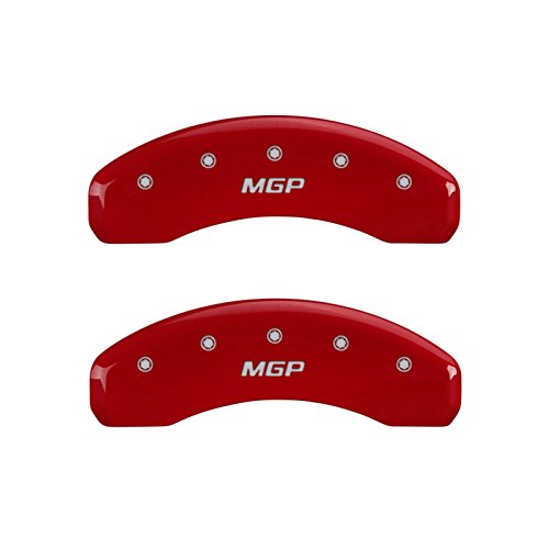 MGP Caliper Covers 25002SMGPRD Red Powder Coat Finish Engraved Front/Rear MGP Caliper Cover, (Set of 4)