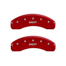 Load image into Gallery viewer, MGP Caliper Covers 25002SMGPRD Red Powder Coat Finish Engraved Front/Rear MGP Caliper Cover, (Set of 4)