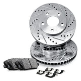 R1 Concepts Front Brakes and Rotors Kit |Front Brake Pads| Brake Rotors and Pads| Ceramic Brake Pads and Rotors |Hardware Kit |fits 2017-2020 Ford Fusion, Lincoln Continental, MKZ