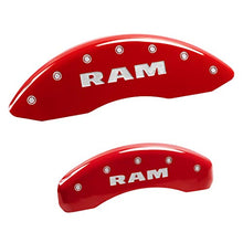 Load image into Gallery viewer, MGP Caliper Covers 55001SRAMRD 'RAM' Engraved Caliper Cover with Red Powder Coat Finish and Silver Characters, (Set of 4)