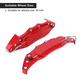 Brake Caliper Covers, 2Pcs Aluminum Alloy Red Disc Brake Caliper Cover Car Universal Disc Brake Caliper Fake Covers Left amp Right Accessories Refit(L)