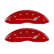 Load image into Gallery viewer, MGP Caliper Covers 12193SDGORD Durango ll Engraved Caliper Cover with Red Powder Coat Finish and Silver Characters, (Set of 4)