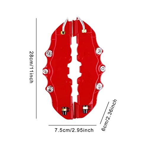 Brake Caliper Cover - Brake Caliper Covers Front & Rear Kits - Rear Brake Caliper Cover Guard Protector Cover Universal for Front and Rear Wheel Hub Assessoires Asaim, Red