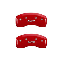 Load image into Gallery viewer, MGP Caliper Covers 23197SMGPRD 'MGP' Engraved Caliper Cover with Red Powder Coat Finish and Silver Characters, (Set of 4)