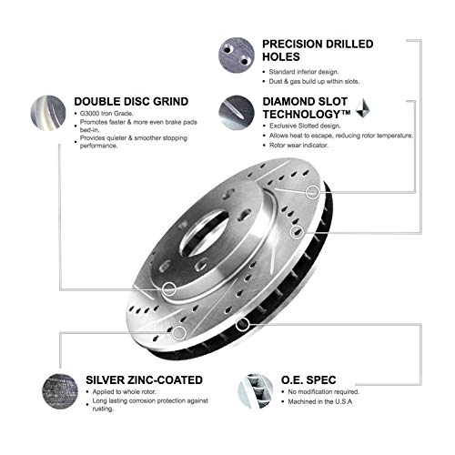 R1 Concepts Front Rear Brakes and Rotors Kit |Front Rear Brake Pads| Brake Rotors and Pads| Performance Off-Road Brake Pads and Rotors|fits 2017-2022 Nissan Titan
