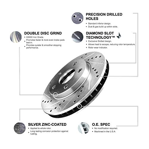 R1 Concepts Front Rear Brakes and Rotors Kit |Front Rear Brake Pads| Brake Rotors and Pads| Ceramic Brake Pads and Rotors |Hardware Kit WGWH2-68010
