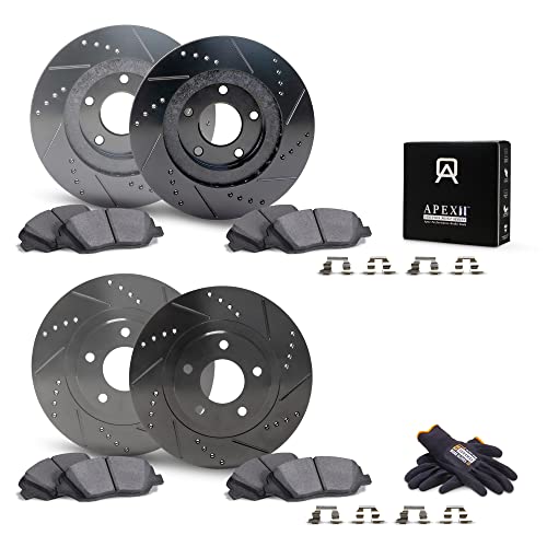 Apex One FRONT AND REAR Performance Series Rotors with Friction Point Ceramic Brake Pads EN10293