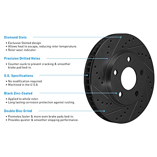 R1 Concepts Front Rear Brakes and Rotors Kit |Front Rear Brake Pads| Brake Rotors and Pads| Optimum OEp Brake Pads and Rotors |Hardware Kit|fits 2012-2022 Dodge Durango; Jeep Grand Cherokee