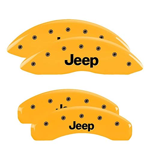 MGP Caliper Covers 42020SJEPYL JEEP Yellow Powder Coat Finish, Black Characters, Set of 4
