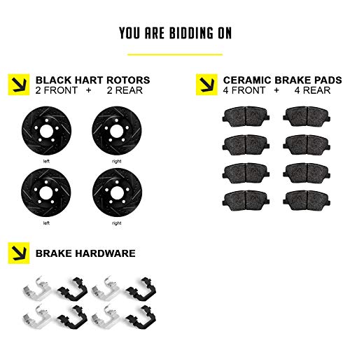 Hart Brakes Front Rear Brakes and Rotors Kit |Front Rear Brake Pads| Brake Rotors and Pads| Ceramic Brake Pads and Rotors |fits 2017-2020 Jaguar F-Pace, XE; Land Rover Range Rover Velar