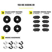 Load image into Gallery viewer, Hart Brakes Front Rear Brakes and Rotors Kit |Front Rear Brake Pads| Brake Rotors and Pads| Ceramic Brake Pads and Rotors |fits 2017-2020 Jaguar F-Pace, XE; Land Rover Range Rover Velar