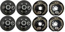 Load image into Gallery viewer, 2-Pk Trailer Brake Backing Plates 12 in. (2LH 2RH) w/4 Hub/Drum Kit (6 on 5.5)