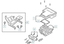 ABS Hydraulic Pump Assembly fits International 4700 (98-05). Replaces 2502870C93, 13499811, 410 N31C19, Valve Imprinted with 12890401. Includes ABS Module, Pump, Hydraulic Valve & Mounting Bracket.