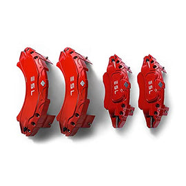Caliper Covers for Tesla Model Y 2020 2021 2022, Fit 19 inch 20 inch wheel, Dual Piston Caliper, Red Front Rear Aluminum Car Wheel Disc Brake Caliper Cover